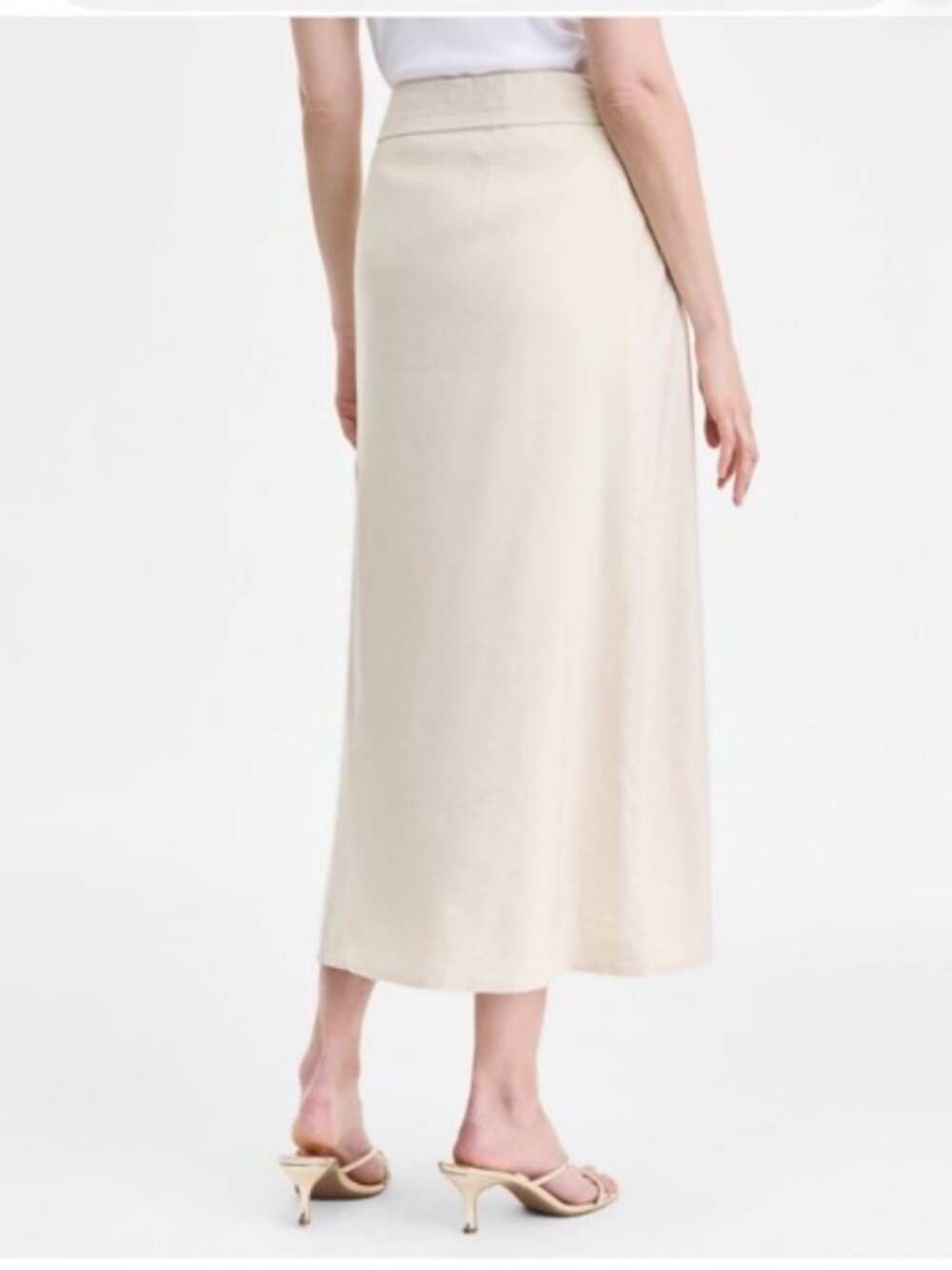 INC International Concepts Maxi Wraparound Skirt SZ XL Linen/Rayon/Spandex - Picture 6 of 10